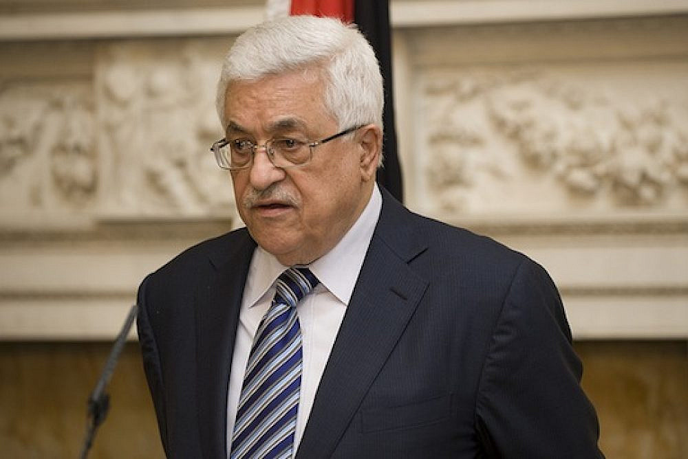 President of the Palestinian National Authority Mahmoud Abbas at a joint press conference in Whitehall. (flickr / Cabinet Office CC)