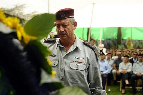 IDF Chief of General Staff Lt.-Gen. Benny Gantz at a memorial service [illustrative], (Photo: IDF Spokesperson/Ori Shifrin)
