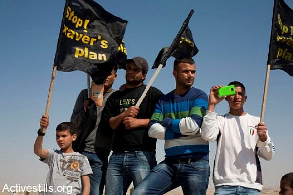 A Bedouin protest against the implementation of the Prawer Plan for the unrecognized villages, March 2012 (photo: Activestills.com)