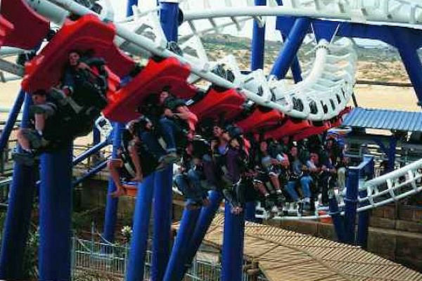 A roller coaster at the Superland amusement park (Superland.co.il)