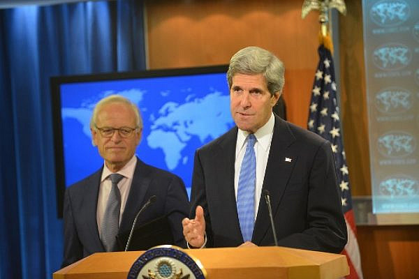 U.S. Secretary of State John Kerry and special envoy to the peace talks Martin Indyk (State Department photo/ Public Domain)
