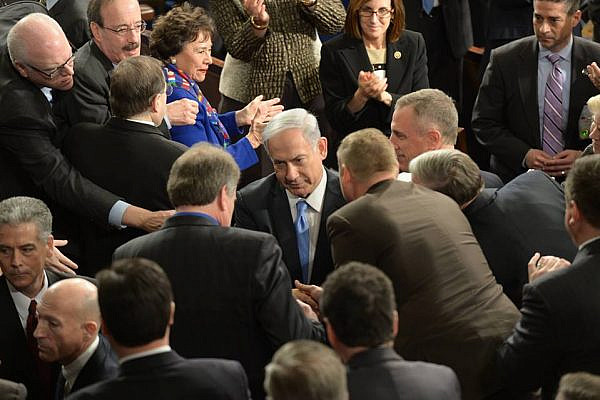 Prime Minister Benjamin Netanyahu speaks to members of Congress at a joint Session in Washington DC, US. (photo: Amos Ben Gershom/GPO)