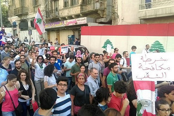 Protests in Lebanon demanding that the government resume trash collection in Beirut, August 29, 2015. (Joelle Hatem /CC 2.0) Demonstrators have also begun to demand an end to the sectarian nature of their government.