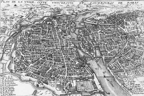 A 17th century map of Paris.