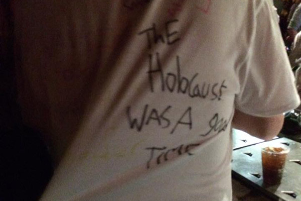 Holocaust shirt Exeter University