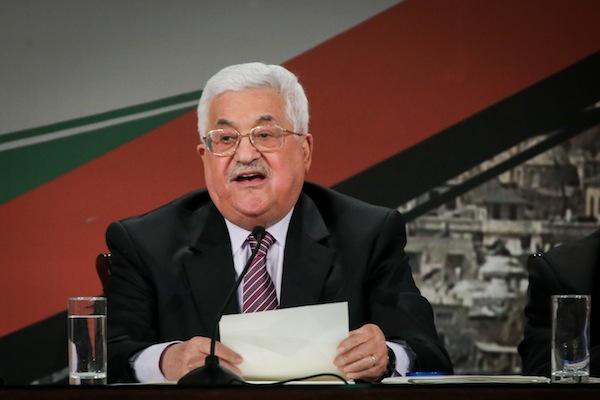Palestinian President Mahmoud Abbas delivers a speech on the second day of the seventh Fatah Congress, November 30, 2016, Ramallah. (Flash90)
