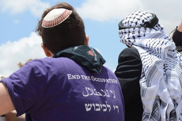 Jewish and Palestinian activists at the Sumud Freedom Camp, Surara, West Bank, May 19, 2017. (Gili Getz)