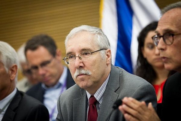 Professor Gerald Steinberg is seen at a conference organized by NGO Monitor at the Knesset, June 20, 2016. (Miriam Alster/Flash90)