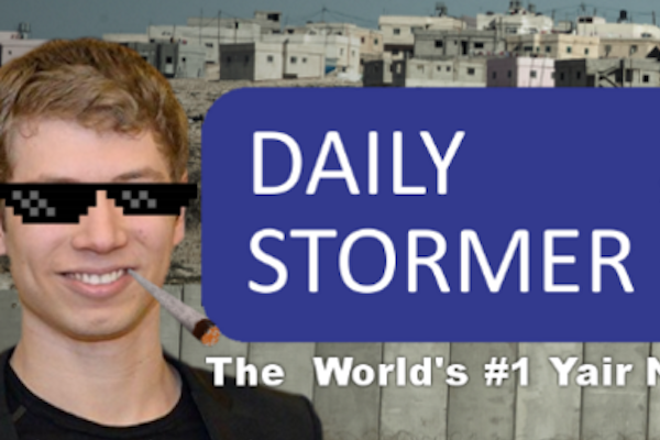 Yair Netanyahu featured on the Daily Stormer's banner.