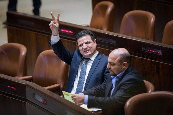 Joint List head Ayman Odeh  seen during a plenum session in the assembly hall of the Knesset, November 13, 2017. (Yonatan Sindel/Flash90)