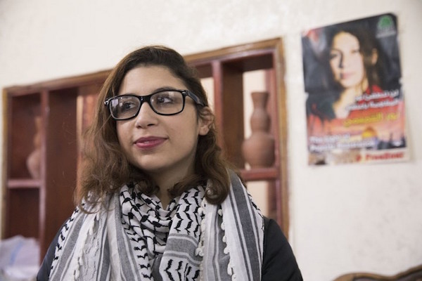Nur Tamimi after her release from prison. (Activestills/Oren Ziv)