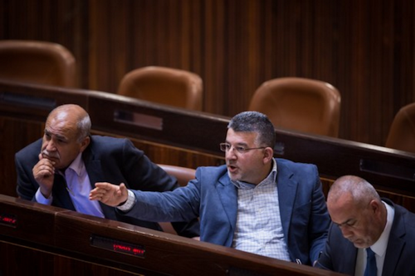 Joint List MK Yousef Jabareen seen in the Knesset. (Hadas Parush/Flash90)