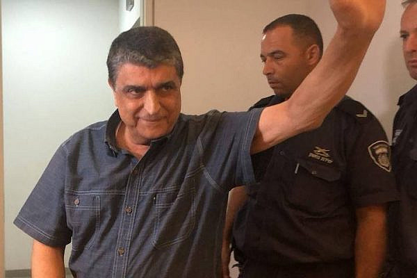 Former Secretary-General of Abnaa al-Balad Raja Eghbarieh seen in the Haifa Magistrates Court last week. (Courtesy of الحرية لرجا إغبارية Free Raja Eghbarieh)