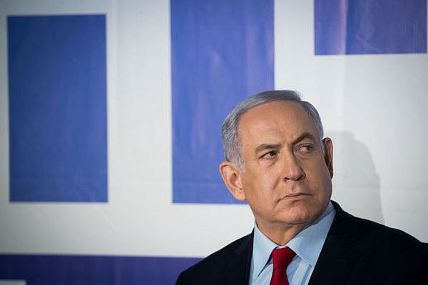 Israeli Prime Minister and head of the Likud party Benjamin Netanyahu seen after delivering a statement to the media at the Prime Minister residence in Jerusalem on March 20, 2019. (Yonatan Sindel/Flash90)
