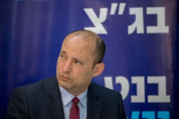 Naftali Bennett attends a press conference announcing the launch of the new campaign "New South" of the New Right Political party, in Ashdod on March 26, 2019. (Yonatan Sindel/Flash90)