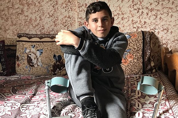 Mohamed Saleh in his home in Gaza. (Jen Marlowe)