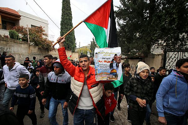Palestinians attend the funeral of Badr Nafla, who was shot dead by Israeli troops on February 7, Kafr Qaffin, February 8, 2020. (Ahmad al-Bazz/Activestills.org)