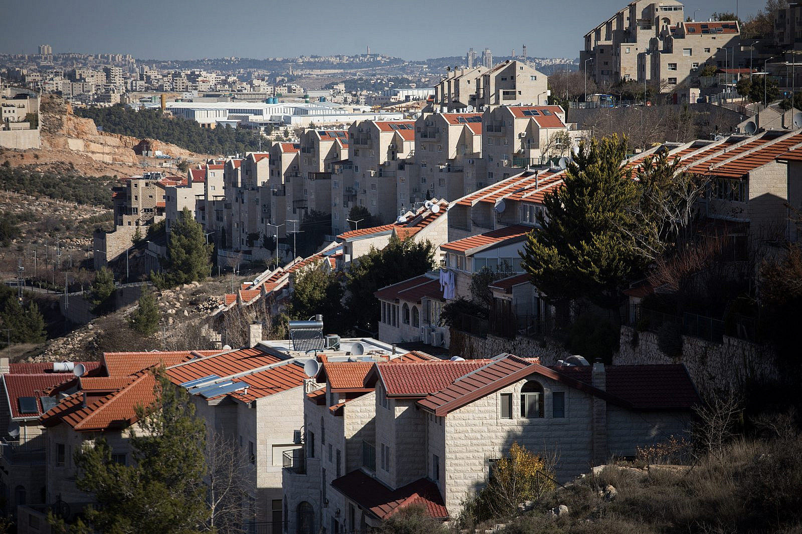 View of the Jewish settlement of Efrat, in Gush Etzion, West Bank. January 6, 2020. (Hadas Parush/Flash90)