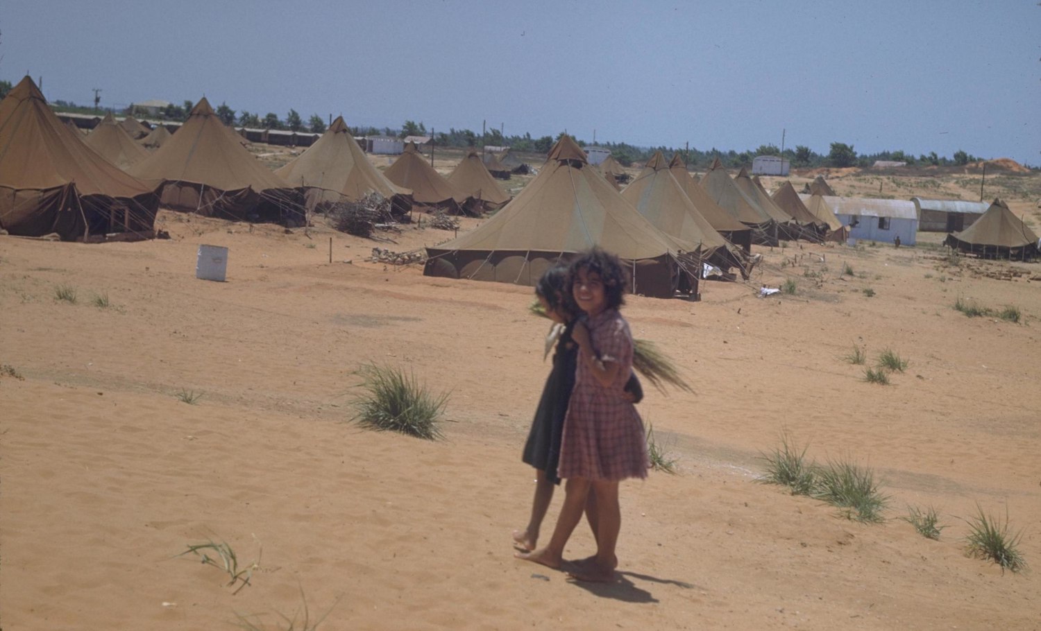 Yemenite immigrants to Israel at the Beit Lid Transit Camp, near Netanya, July 27, 1950. (Seymour Katcoff/GPO)