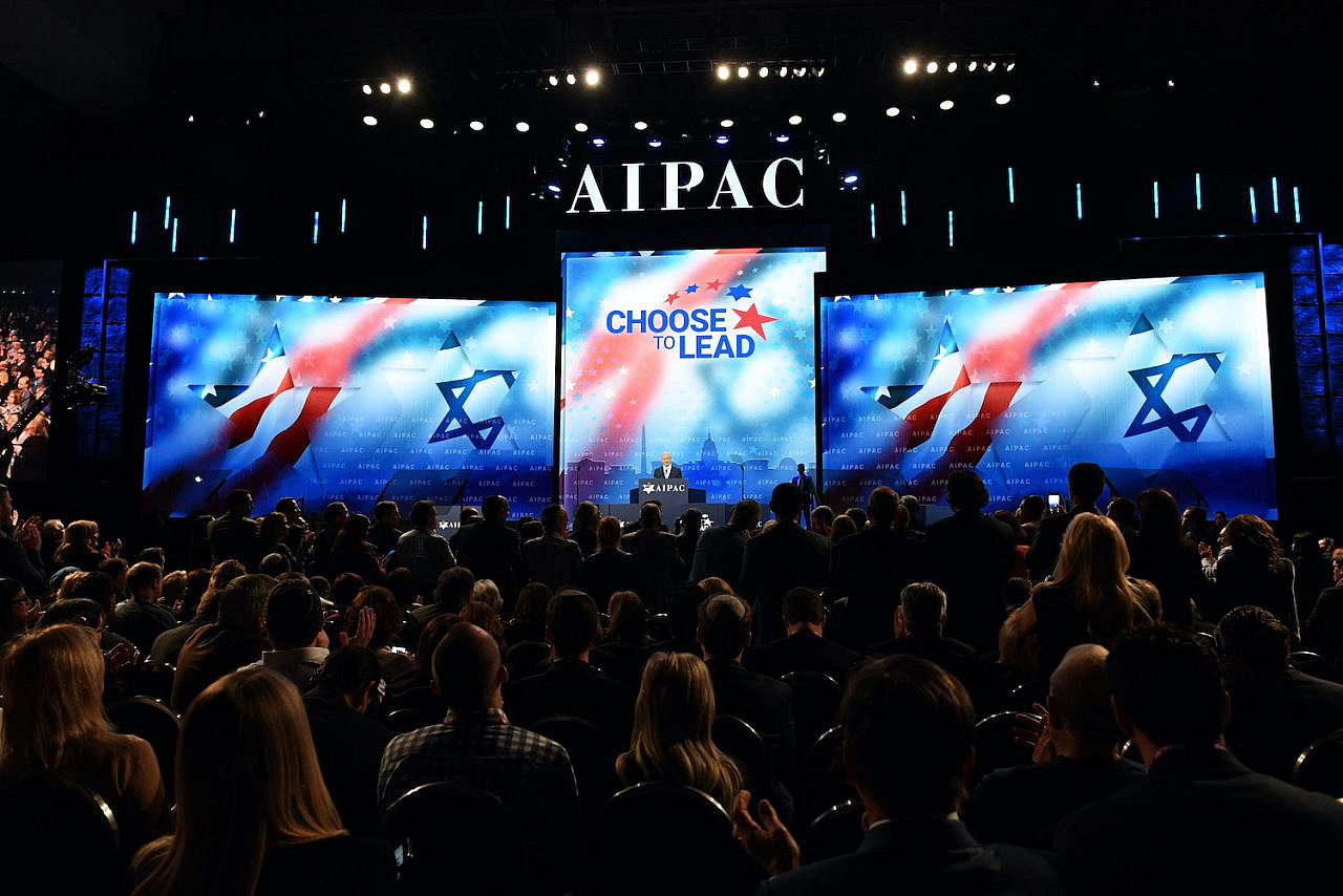 Israeli Prime Minister Benjamin Netanyahu speaks at the AIPAC Conference in Washington, D.C. on March 6, 2018 (Haim Zach/GPO)