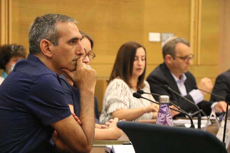 Avi Dabush in a Knesset committee meeting. (Courtesy of Avid Dabush)