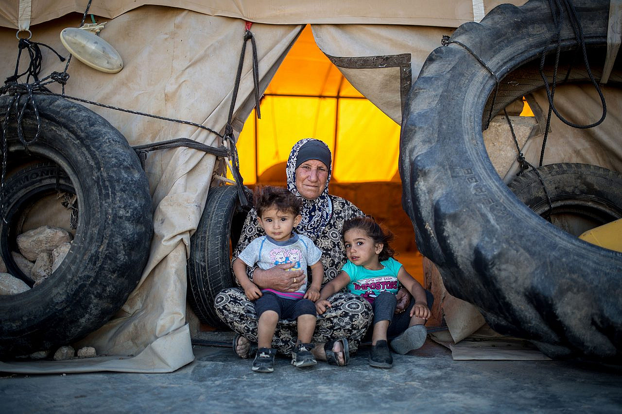 Residents of Al-Fakheit village, occupied West Bank. (Emily Glick)