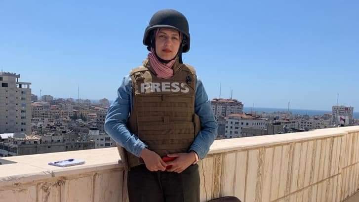 Youmna al-Sayed, a Palestinian journalist and an Al Jazeera English correspondent in Gaza, who was wounded by an Israeli air strike in May 2021. (Courtesy of al-Sayed)