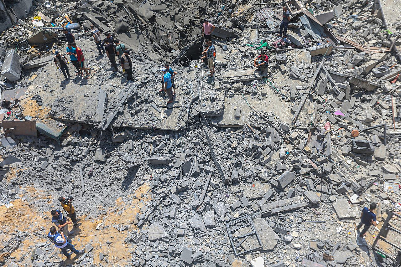 The aftermath of an Israeli airstrike in Gaza, August 5, 2022. (Mohammed Zaanoun)