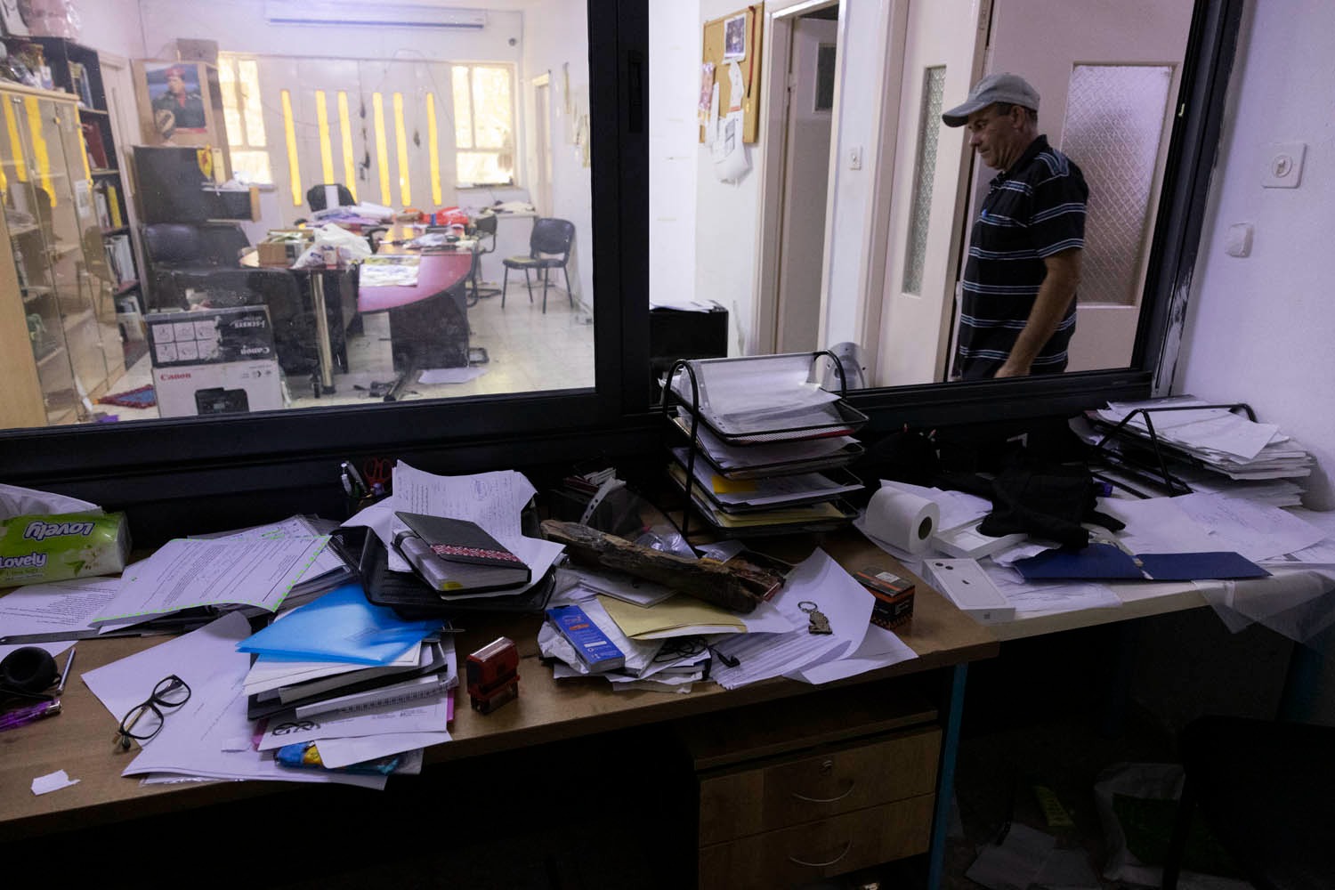 The office of the Union of Palestinian Women's Committees following an Israeli army raid, Ramallah, West Bank, August 18, 2022. (Oren Ziv)