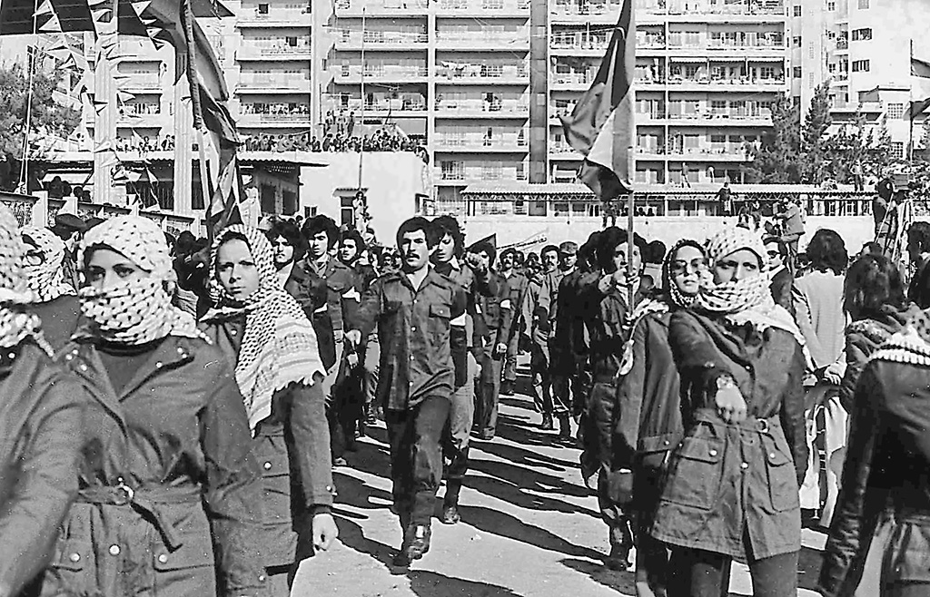 Fedayeen from the Fatah movement at a rally in Beirut, Lebanon, January 1, 1979. (Tiamat/Jaakobou/CC BY-SA 3.0)