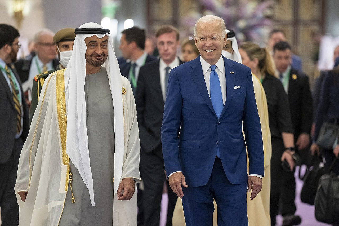 U.S. President Joe Biden with UAE President Sheikh Mohamed bin Zayed Al Nahyan in Saudi Arabia, July 16, 2022. (The White House)