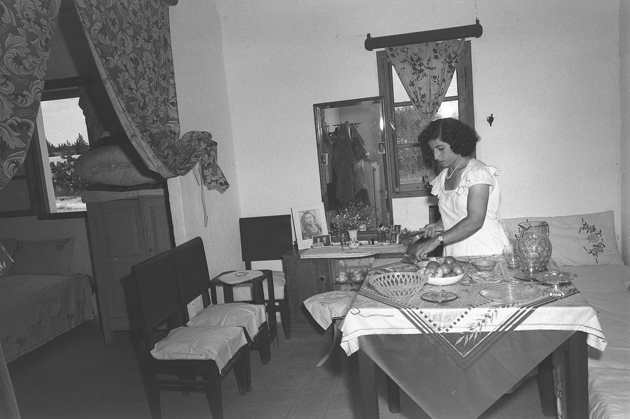 The home of the Levy family who immigrated from Iraq, Shikun Keva, Israel, June 1, 1951. (Teddy Brauner/GPO)