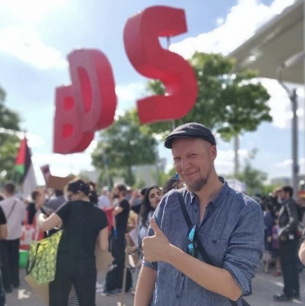 Christoph Glanz, a German teacher and pro-Palestine activist in Oldenburg, who came under attack for his support of the BDS movement. (Courtesy)