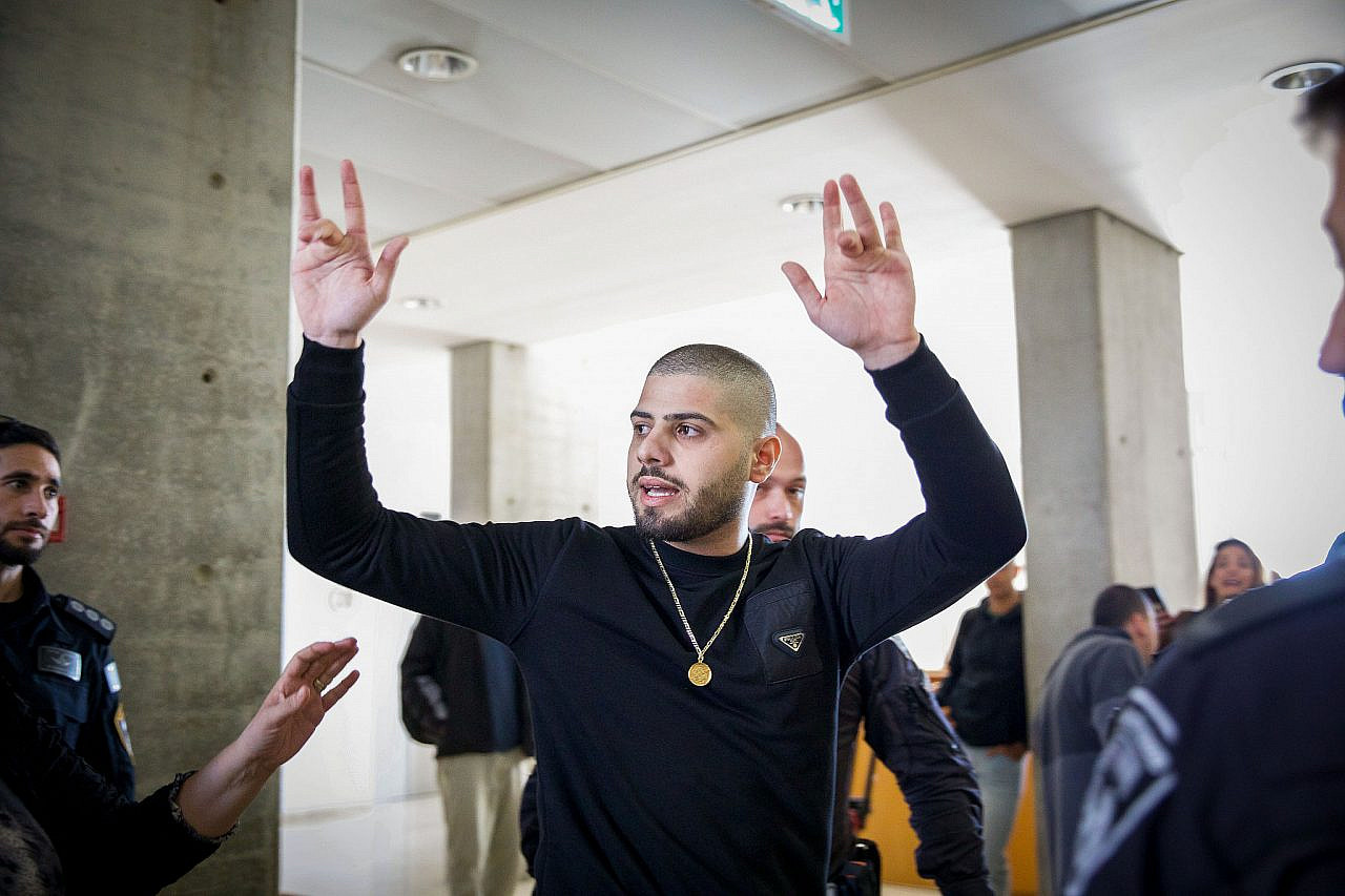 Adham Bashir, who was convicted of taking part in an attack on Mor Janashvili in Akka during the May 2021 unrest is seen after a court hearing in Haifa, November 28, 2022. (Shir Torem/Flash90)