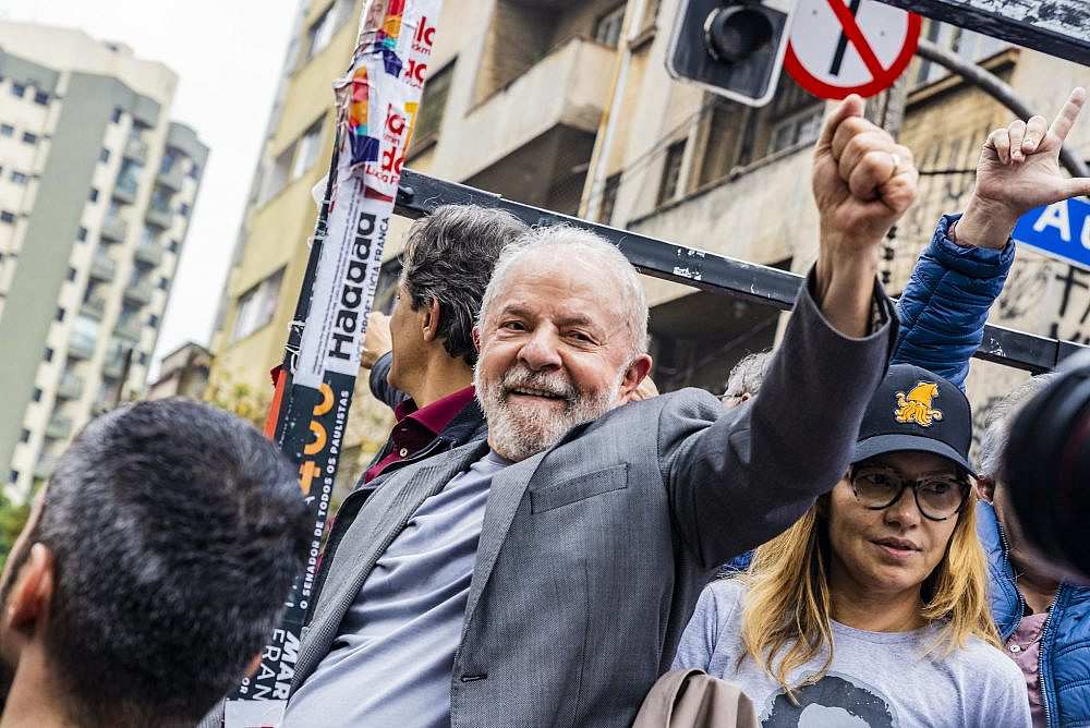 Luiz Inácio Lula da Silva during an election campaign rally in São Paulo, Brazil, October 1, 2022. (Oliver Kornblihtt/Mídia NINJA)