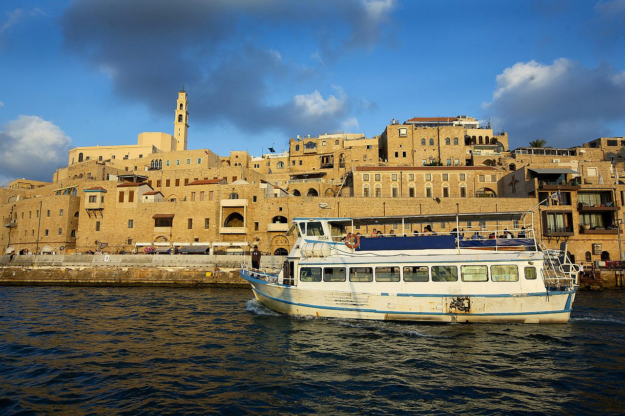 Jaffa as seen from the sea, July 2, 2022. (Moshe Shai/Flash90)