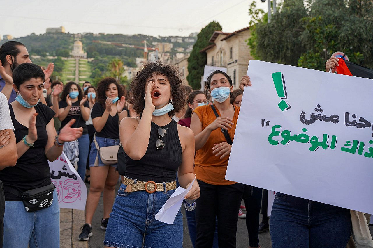Queer Palestinians gather in Haifa calling for safety and liberation, July 29, 2020. 