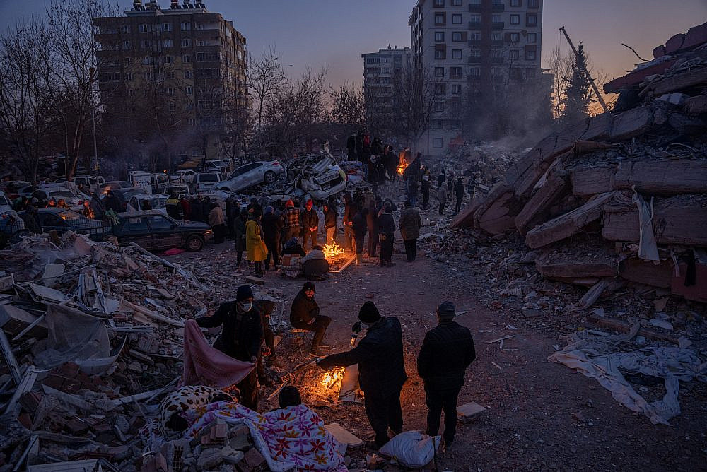 The scene of the deadly earthquake in Kahramanmaras, Turkey, on February 8, 2023. (Erik Marmor/Flash90)