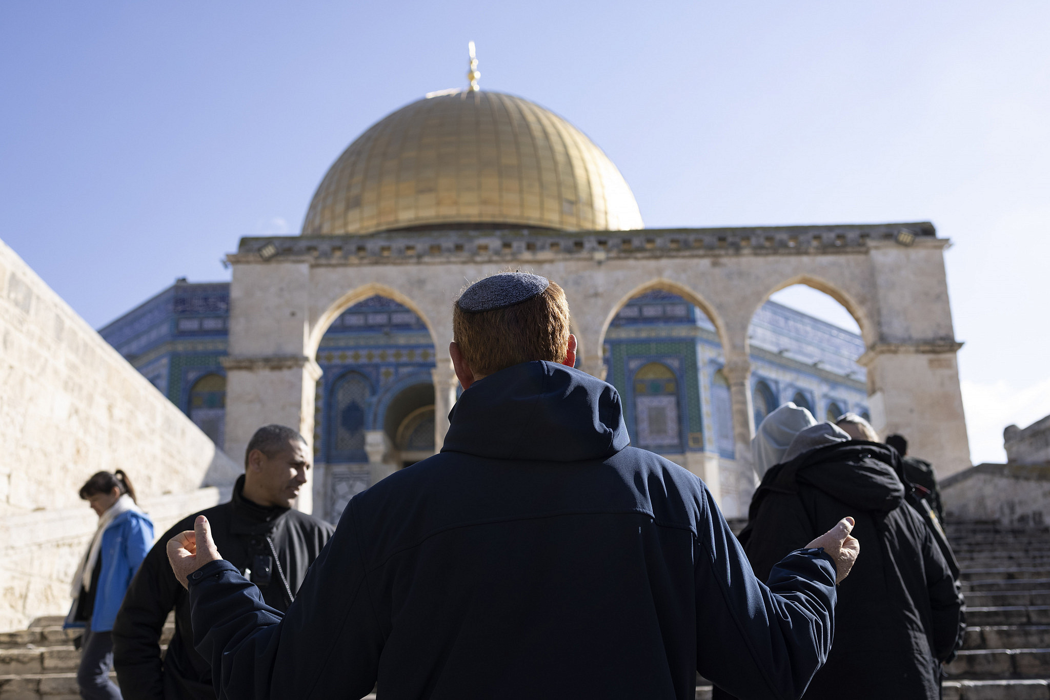 Yehuda Glick, a prominent Temple Mount activist, visits the Al-Aqsa compound in Jerusalem. (Oren Ziv)