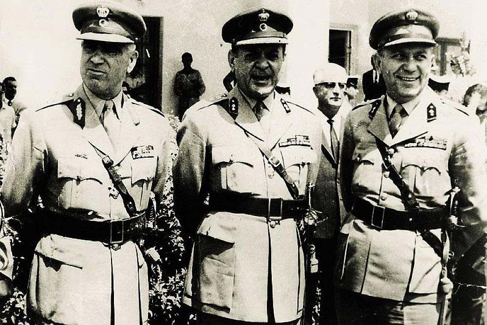 The leaders of the 1967 Greek coup d'état: Brigadier Stylianos Pattakos, Colonel Georgios Papadopoulos and Colonel Nikolaos Makarezos. (Unknown/CC BY-SA 4.0)
