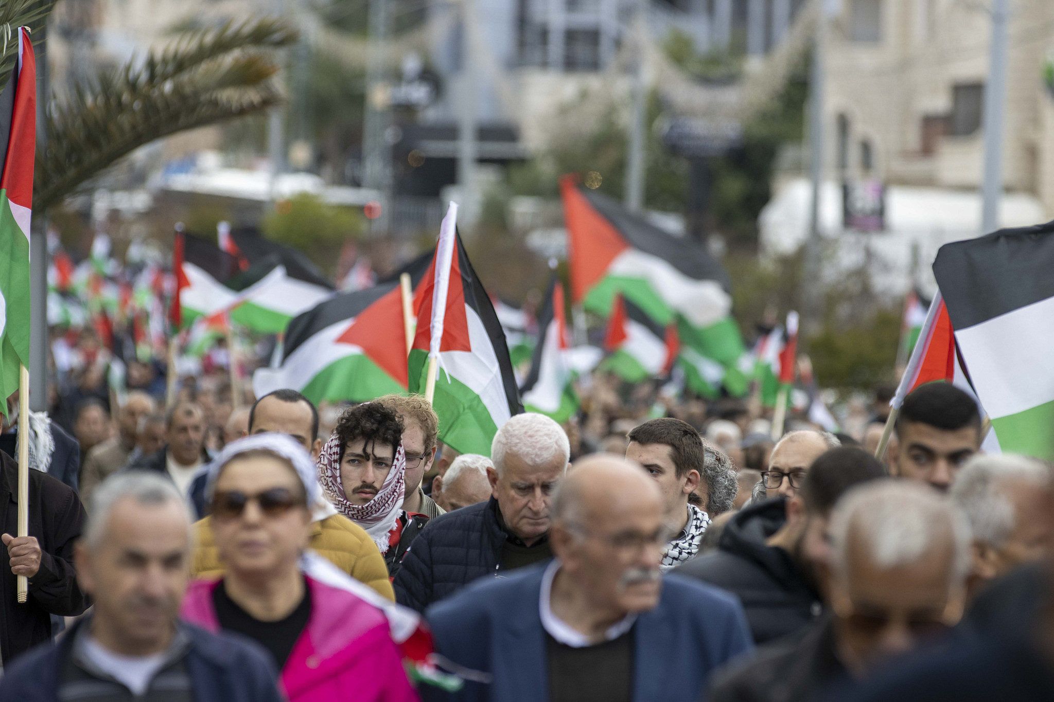 Palestinians march to commemorate the 47th anniversary of Land Day, Sakhnin, March 30, 2023. (Heather Sharona Weiss/Activestills)