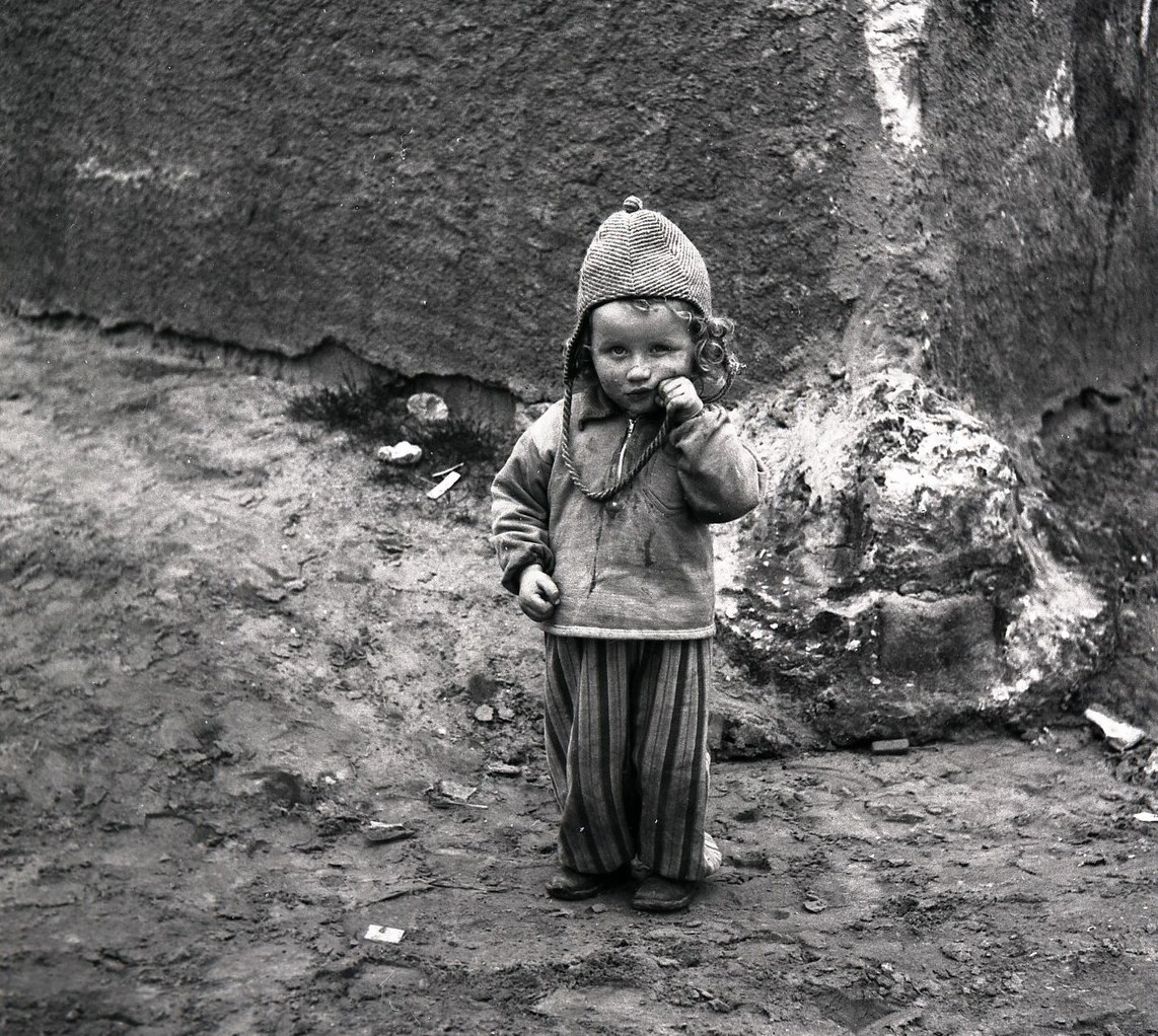 A Mizrahi child seen in Kfar Shalem, February 3, 1950. (Benno Rothenberg /Meitar Collection / National Library of Israel / The Pritzker Family National Photography Collection)