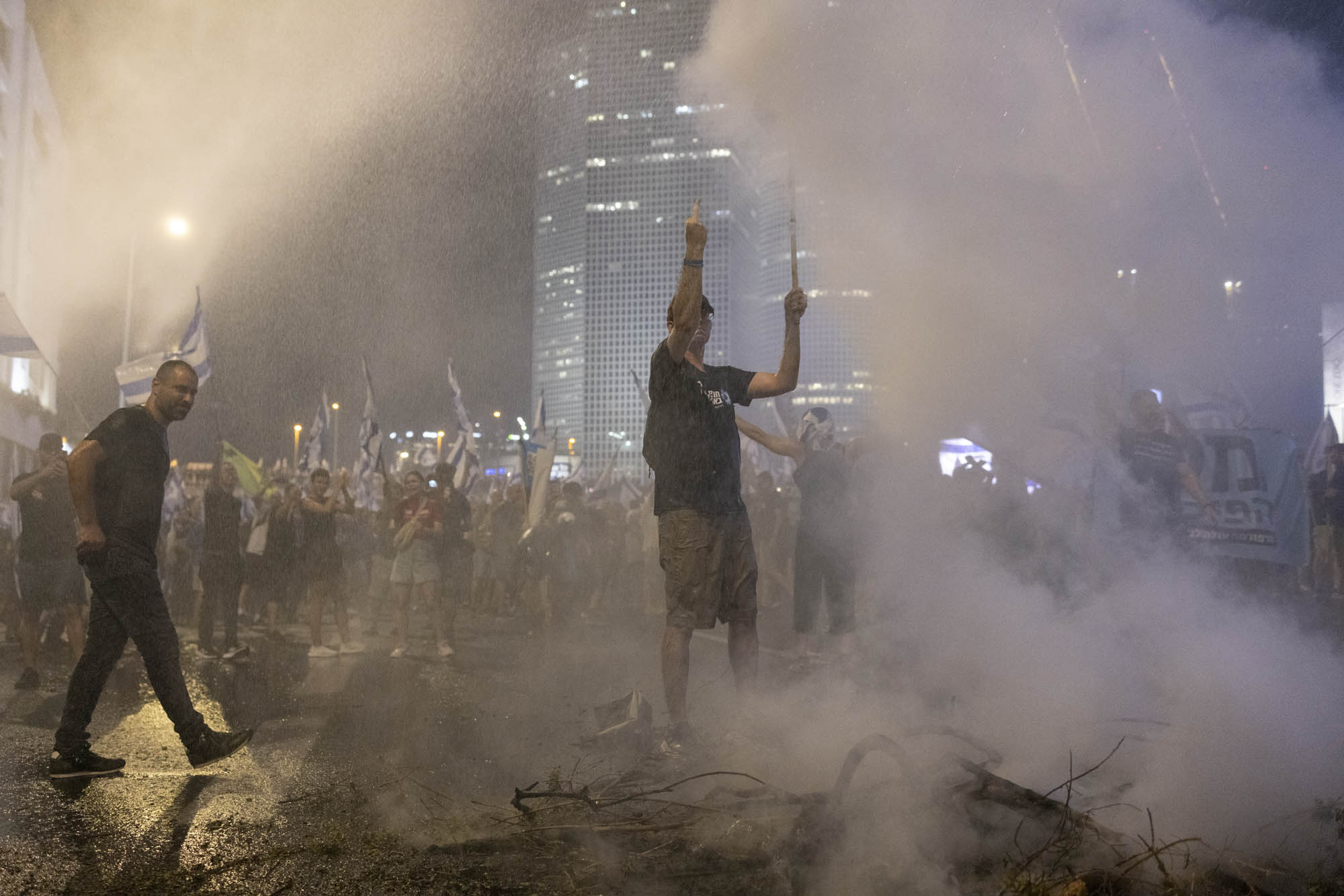 Israeli protesters during an anti-government demonstration, Tel Aviv, July 20, 2023. (Oren Ziv)