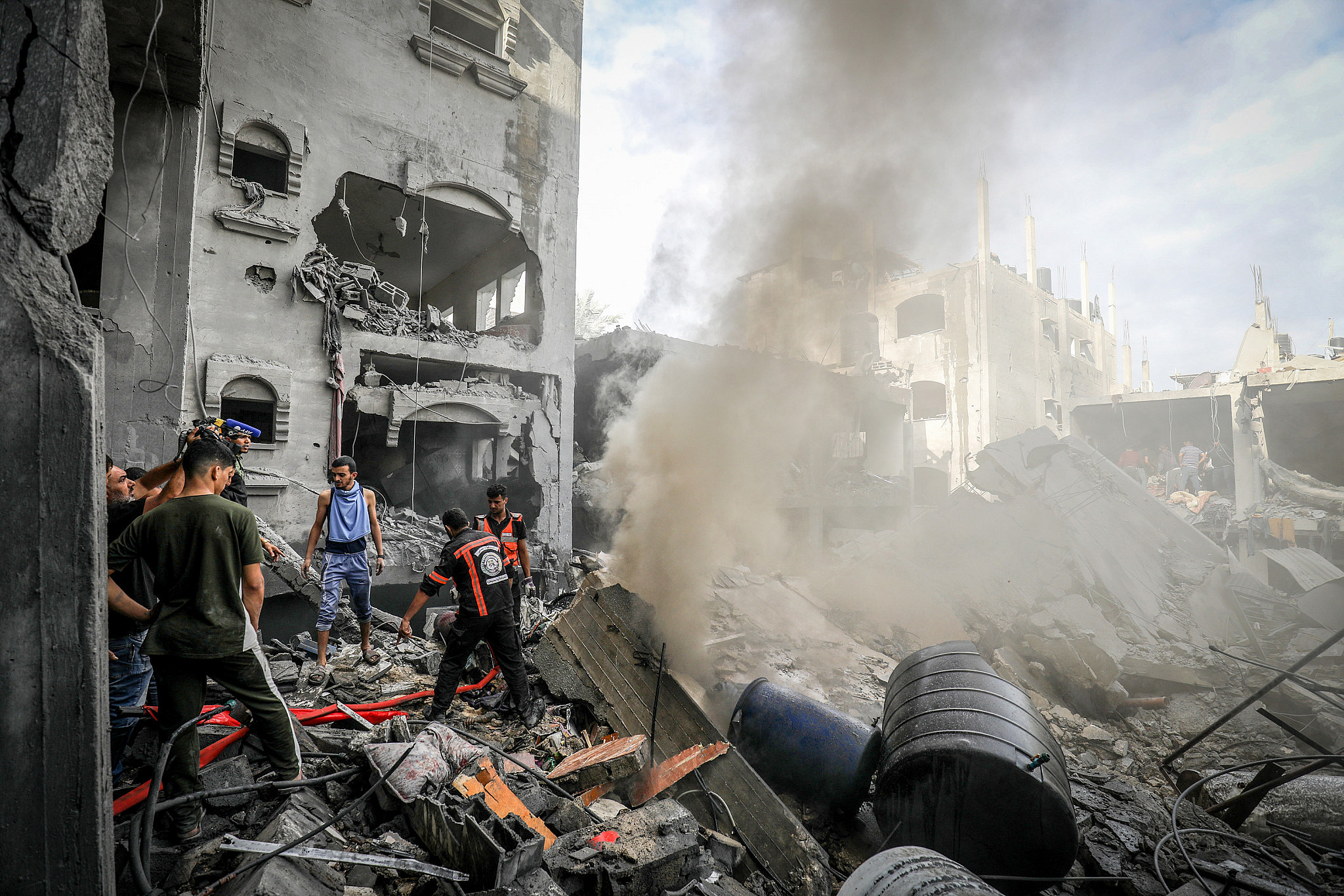 Smoke rises after Israeli air strikes in Rafah, in the southern Gaza Strip, October 17, 2023. (Abed Rahim Khatib/Flash90)