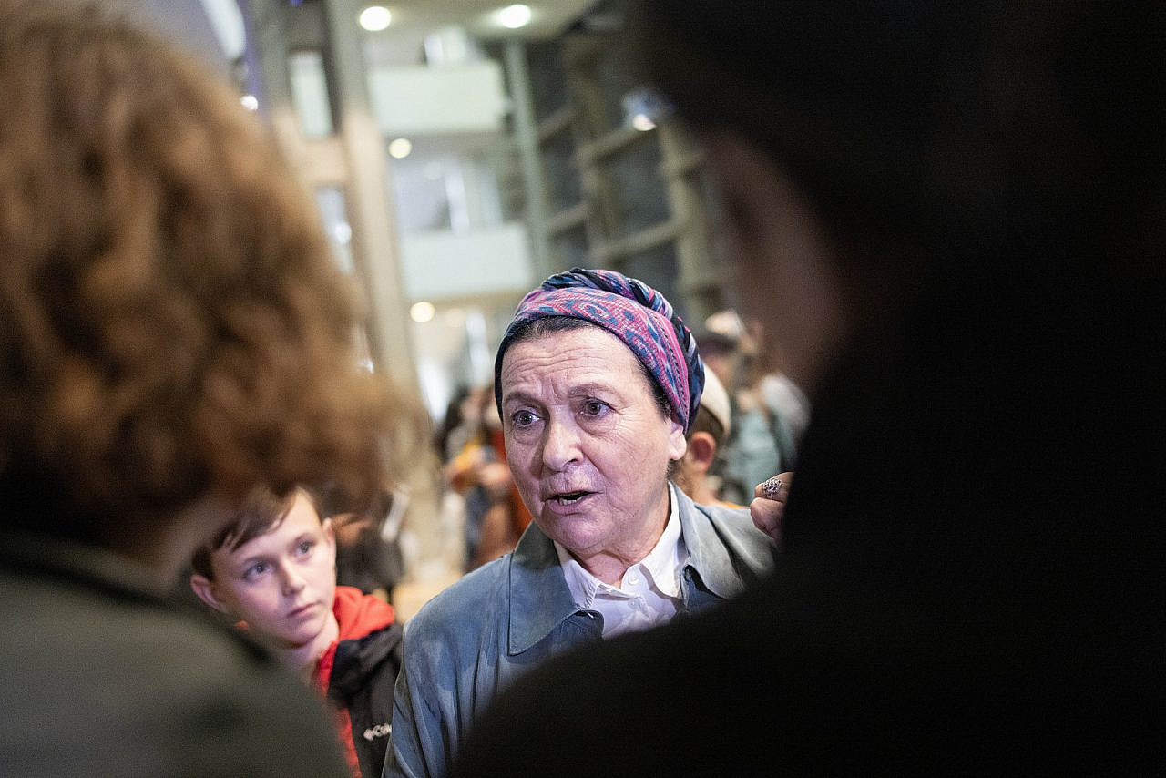 Israeli settler leader Daniella Weiss at the "Conference for Israel's Victory" in Jerusalem, January 28, 2024. (Oren Ziv)