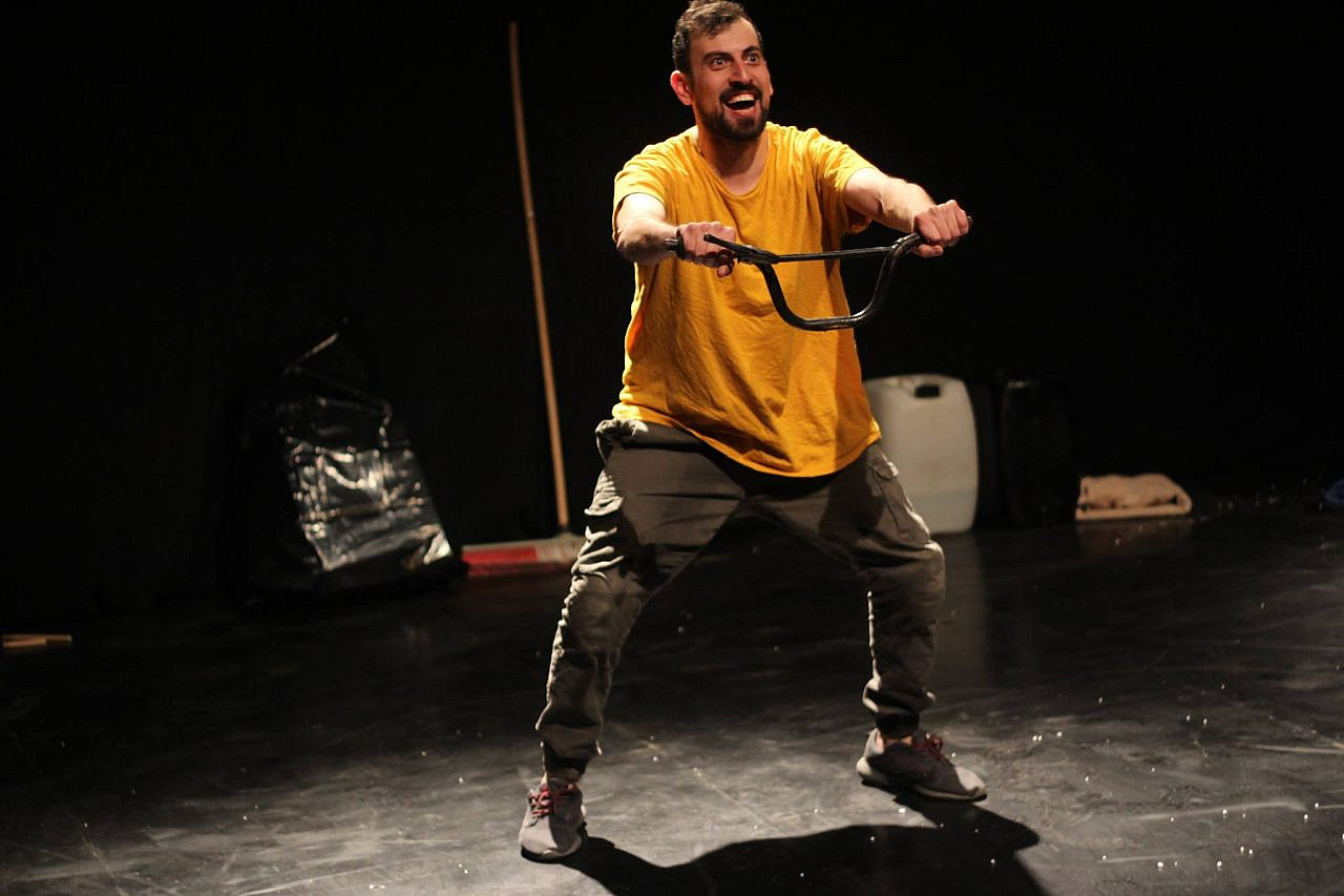Ahmad Tobasi, artistic director of The Freedom Theater and actor, performing his play 'And Here I Am' (The Freedom Theater)