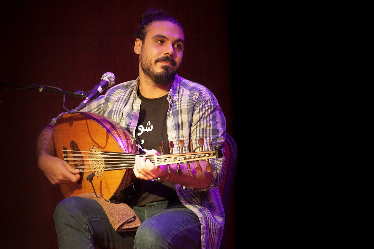 Samer Asakli performs as part of the band Darbet Shams. (Courtesy)