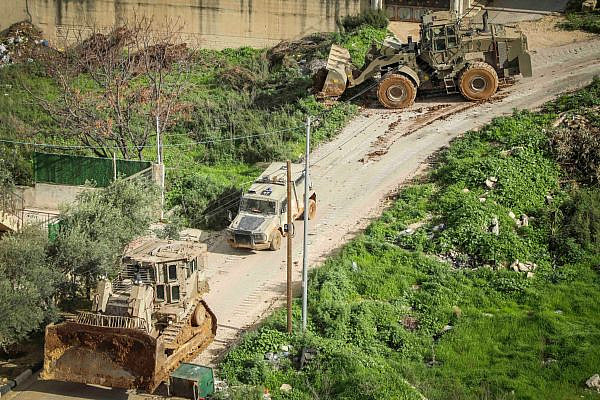 Israeli forces operating in the Nur Shams refugee camp, near Tulkarem, January 12, 2026. (Nasser Ishtayeh/Flash90)