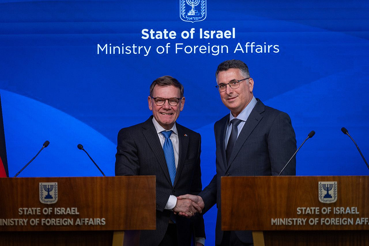 German Foreign Minister Johann Wadephul and Israeli Foreign Minister Gideon Saar hold a joint press conference at the Ministry of Foreign Affairs in Jerusalem, March 10, 2026. (Yonatan Sindel/Flash90) German Foreign Minister Johann Wadephul and Israeli Foreign Minister Gideon Saar hold a joint press conference at the Ministry of Foreign Affairs in Jerusalem, March 10, 2026. (Yonatan Sindel/Flash90)