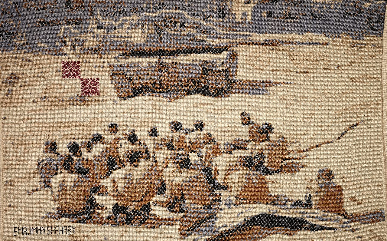 Artworks from the exhibition titled “ _____________” * * Gaza - No Words - See the Exhibit,” at the 61st Venice Biennale, Italy. (Palestine Museum US)